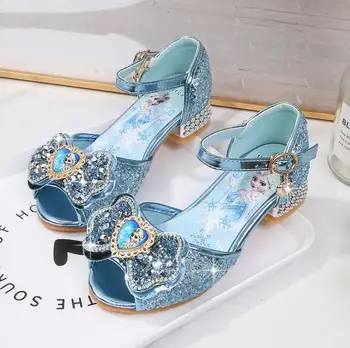 

Girls Sandals crystal princess shoes with low heeled kids glitter dance performance shoes party shoes for girls 23-36