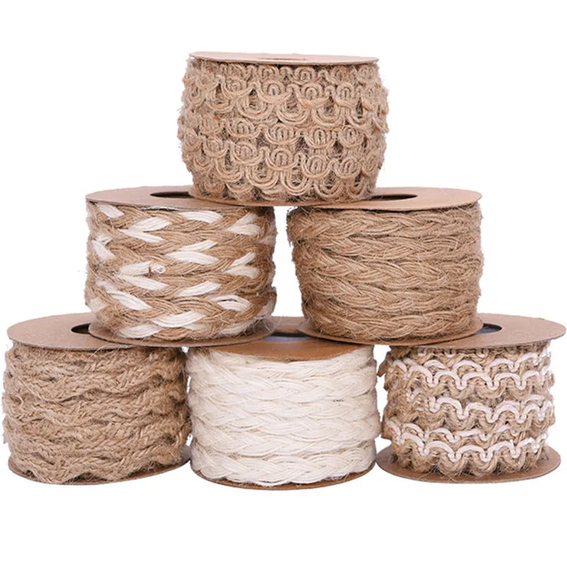 5m 5 10mm Natural Jute Hemp Rope Braid Twine Cord Ropes Burlap Ribbon