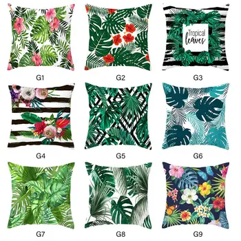 

Home Pillow Case Polyester Peachskin Plant Flowers Pillowcase Home Sofa Cushion Pillowcase Cushion Cover Waist Pillowcase