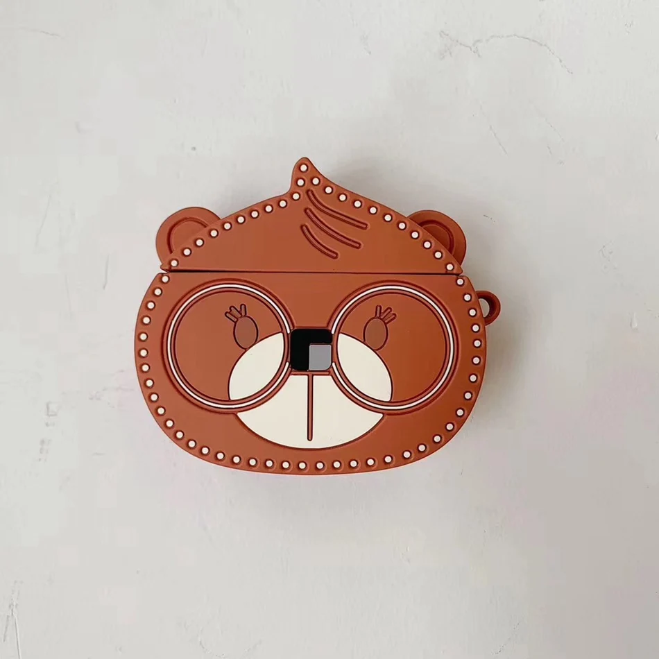 3D чехол для наушников для Airpods, чехол, силиконовый чехол с милым медведем для Apple Air pods 2, чехол для Earpods, чехол, ремешок для наушников 1 - Цвет: 768-K