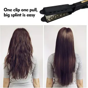

Four-Gear Ceramic Tourmaline Ionic Flat Iron Hair Straightener for Professional Salon Heat Steam Styler For Women hair