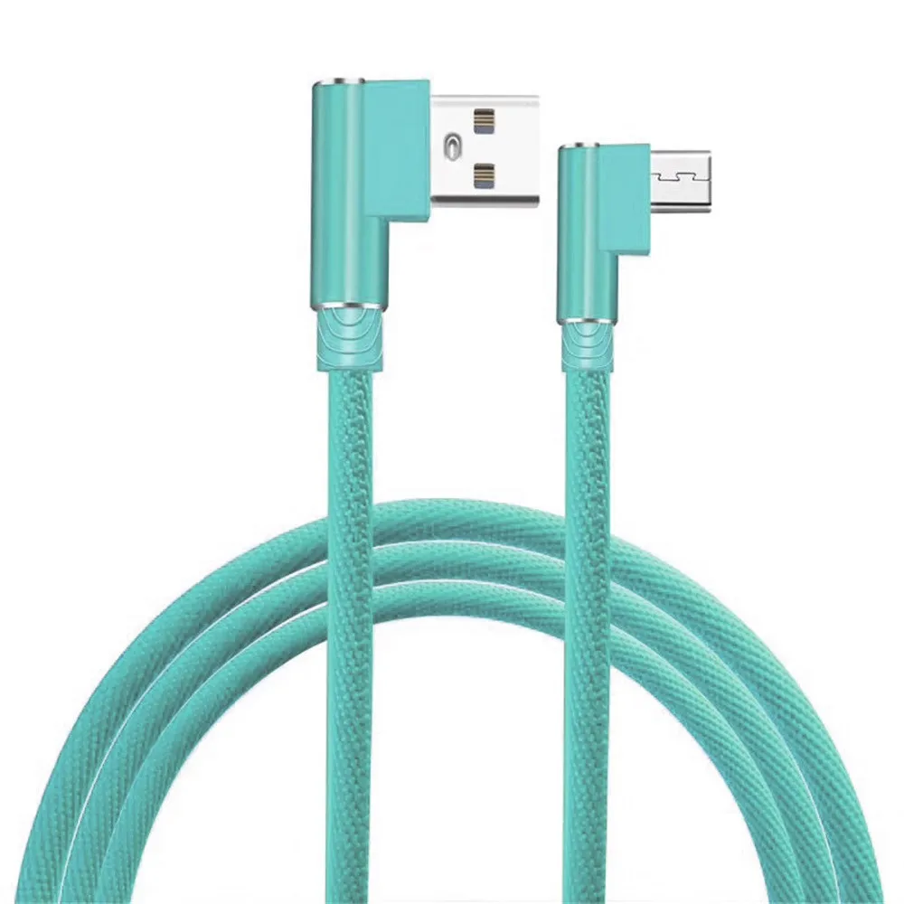 L-образный разъем Micro USB кабель для синхронизации данных кабель для быстрой зарядки для samsung Galaxy S7 угол черный нейлоновая оплетка передачи данных