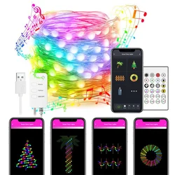 LED Fairy Light Christmas Decoration String Lights APP Intelligent Control Dream Color Garland Lamp Home Decor Holiday Lighting