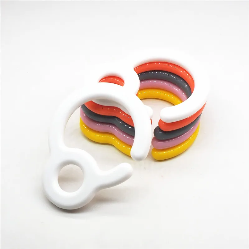 Chenkai 5pcs Baby Dummy Pacifier Hook Food Grade Pp Baby Shower Teether Toy Attach To Car Seat