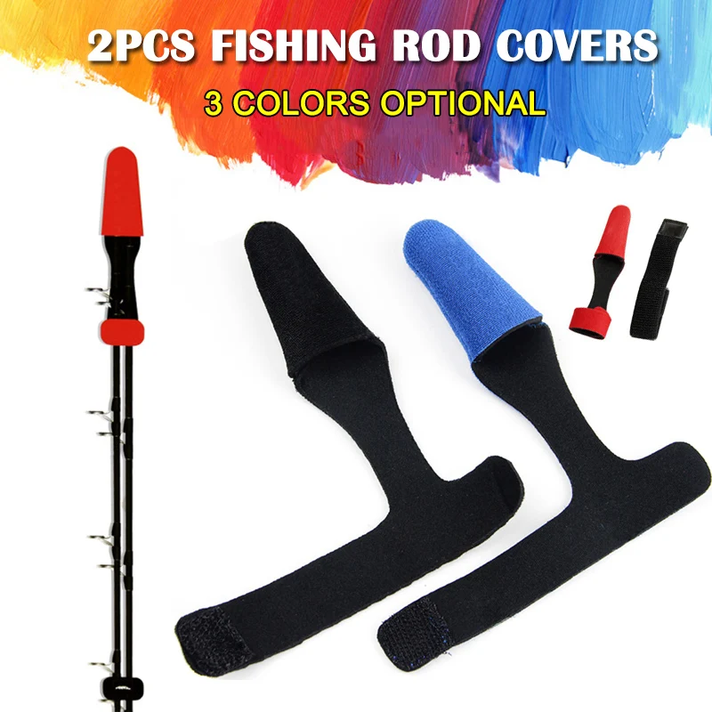 2pcs Fishing Rod Covers Fishing Rods Protectors Caps Rod Sleeve Cover