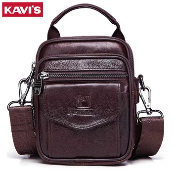 

KAVIS 100% Genuine Leather Men's Shoulder Bag Vintage Messenger Bags Men Male Crossbody Bags Man's handbag Sling Bag for boy