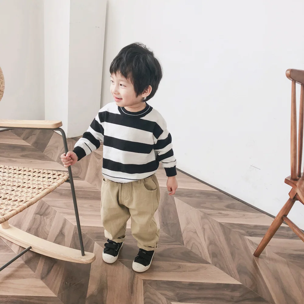 Virgilkids2019 весенняя одежда новые стильные повседневные штаны в Корейском стиле для мальчиков детские свободные брюки из саржи