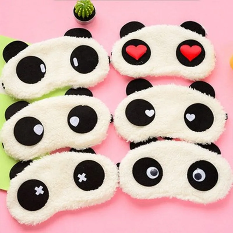 

1Pcs Sleep Eye Mask Shade Nap Cover Blindfold Face White Panda Shading Sleep Cotton Goggles Aid Relax Travel Eyepatch