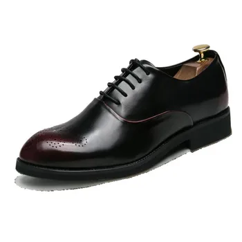

Luxury Brand Leather Fashion Concise Men Business Pointy Black eurpean male footwear Formal Wedding Basic Shoes Men Dress Shoes