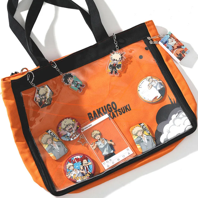 Orange Аниме My Hero Academy сладкий Лолита прозрачный девушки Itabag комиксов шоу куклы сумка Плечи сумка сумочка - Color: Orange