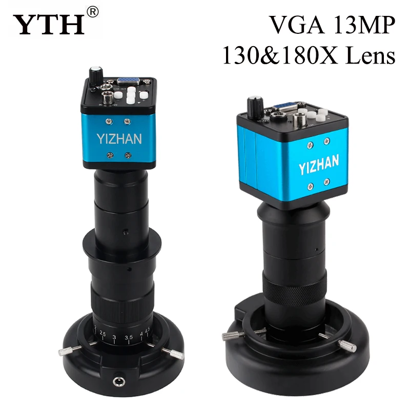US $39.35 VGA 13MP Monocular Microscope Digital Camera Set 130X Or 180X Adjustable Lens LED Light Suit Pcb For Repair Phone Soldering