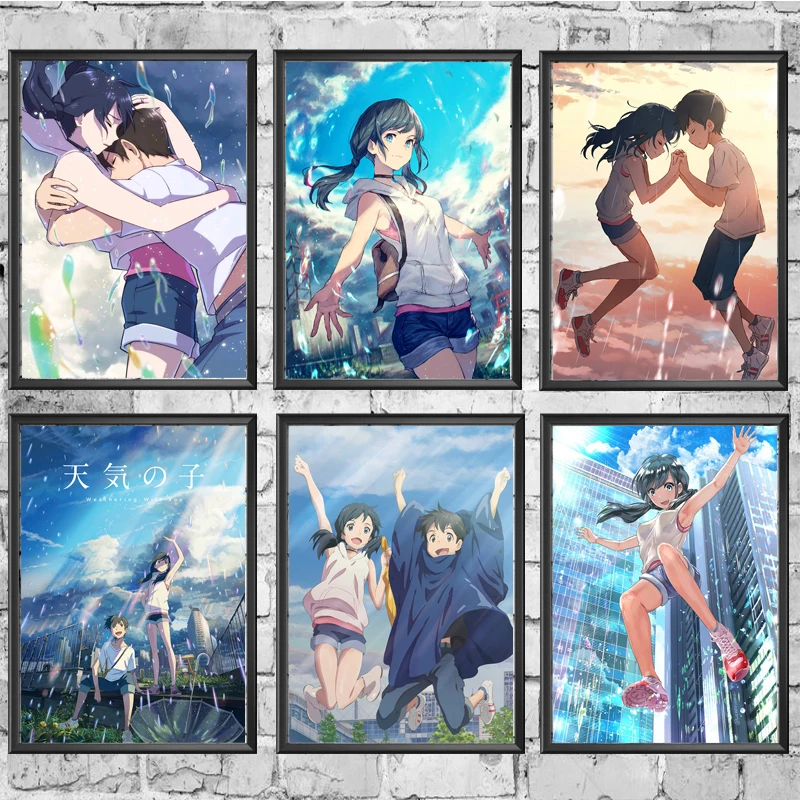Japanese Anime Makoto Shinkai Movie Weathering With You Coated Poster And  Print Painting Decorativefor Home Decor - Painting & Calligraphy -  AliExpress