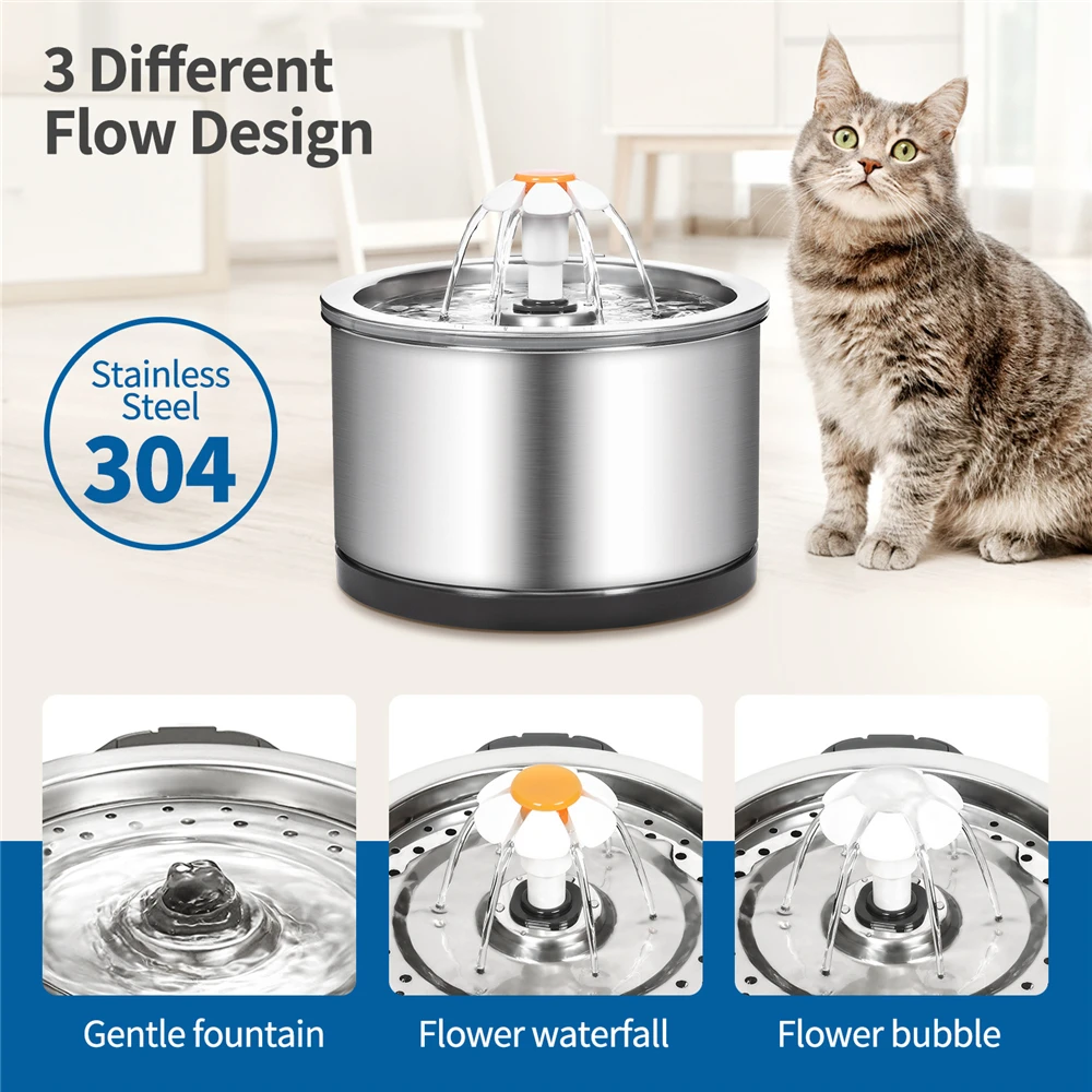 

2.5L Pet Water Fountain Auto Cat Drinking Dispenser Electric Cat Drink Bowl Dog Pet Drinking Feeder with Active Carbon Filter