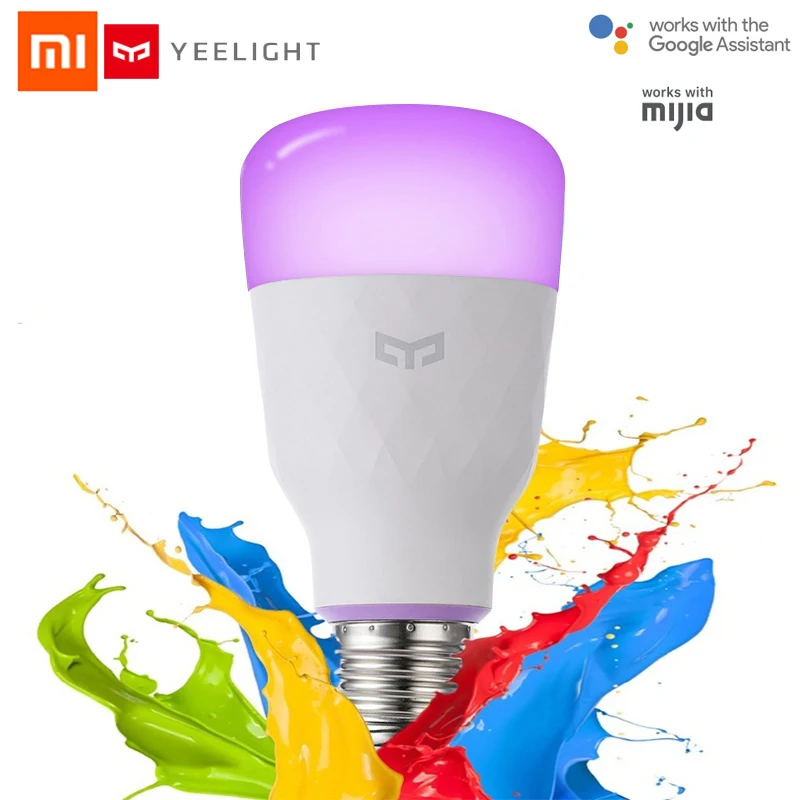 Умсветодиодный цветная светодиодная лампа Yeelight 800 люмен E27 лимонный цвет умная