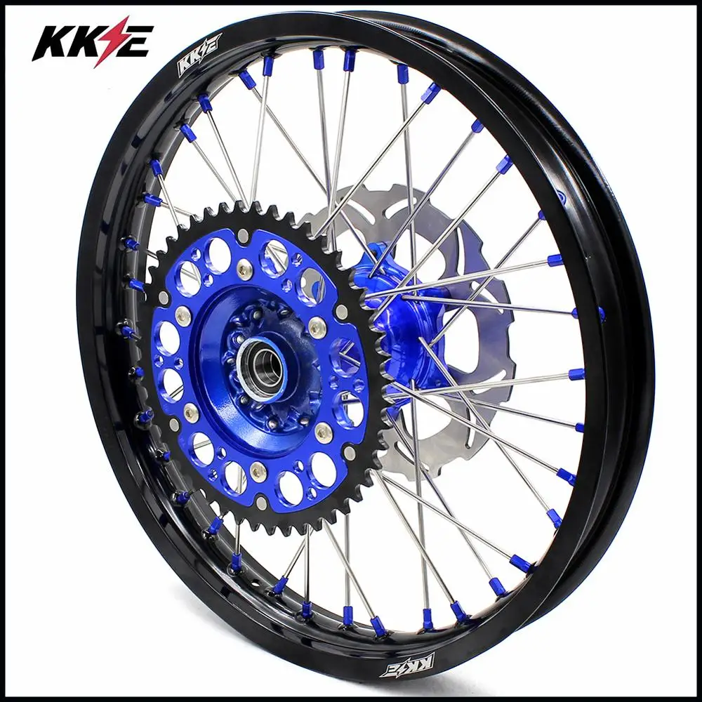 21/19 CASTING COMPLETE MX WHEELS SET FOR YAMAHA YZ250F YZ450F- FRONT 270MM DISC BLUE NIPPLE