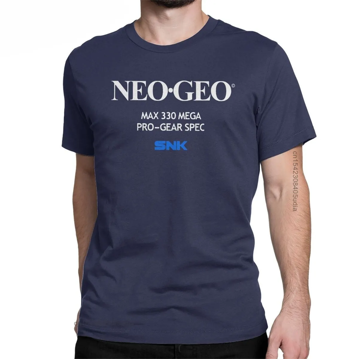 Humorous Neo Geo Startup Screen Graphic Men's T-Shirt - Round Collar Cotton Short Sleeve Tee