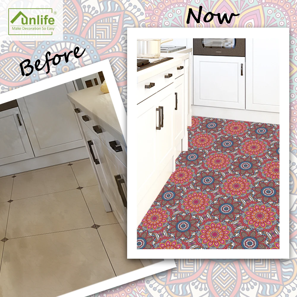 

Funlife CUSTOM 10/15/20/25/30cm Indian Datura Pattern Waterproof Eco-friendly Removable Stickers For Wall and Ground's Decors