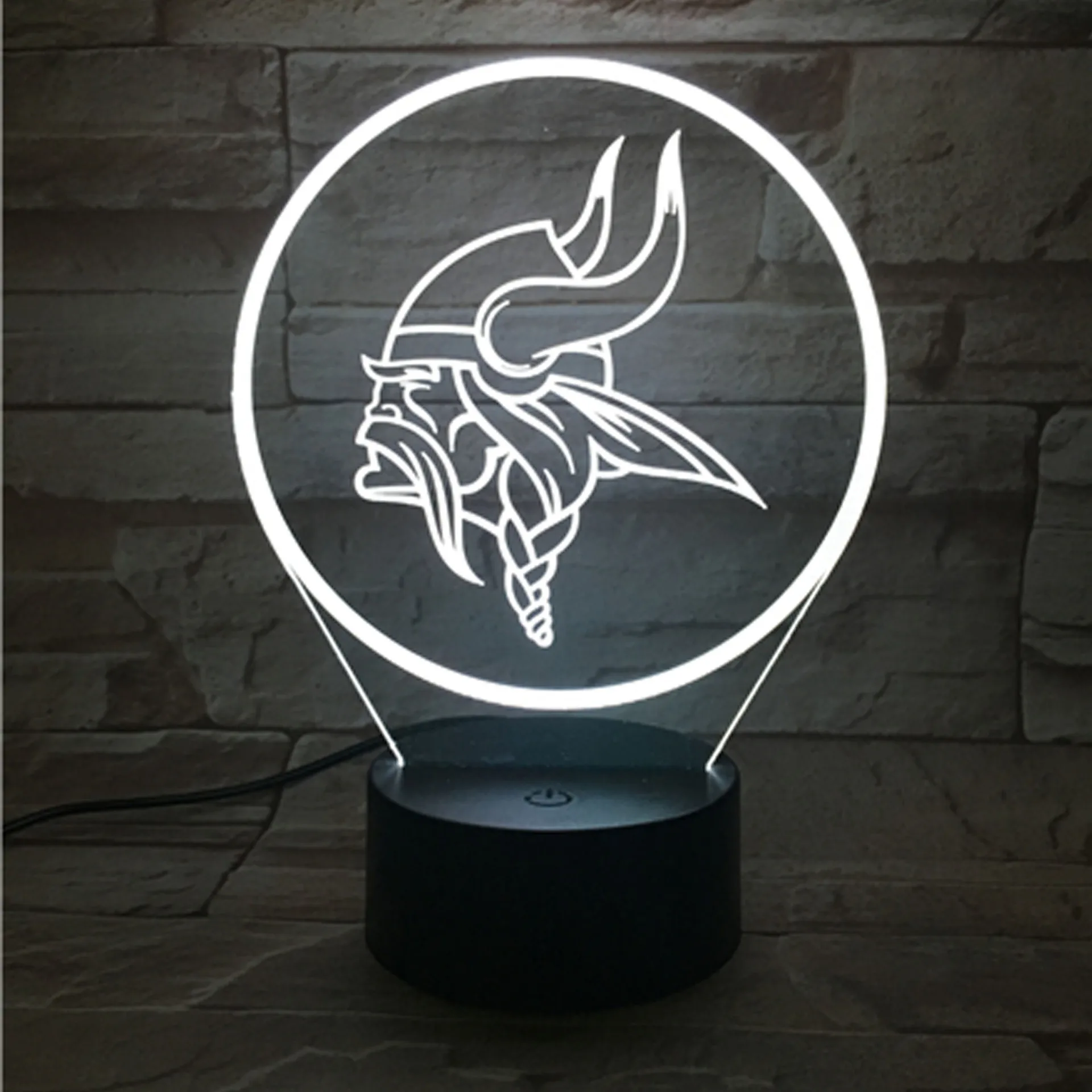 

Team Minnesota Vikings 3D Visual Lamp Colorful Remote Control Touch Control LED Gift Small Table Lamp