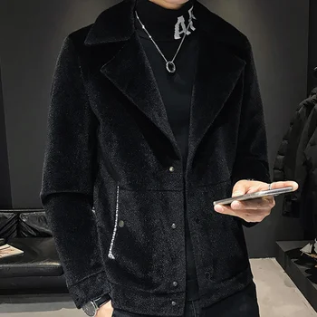 

2019 Winter High Quality Thicken Bomber Jacket Coat Men Warm Coat Men Teddy Coat Casual Men Overcoat M-3XL