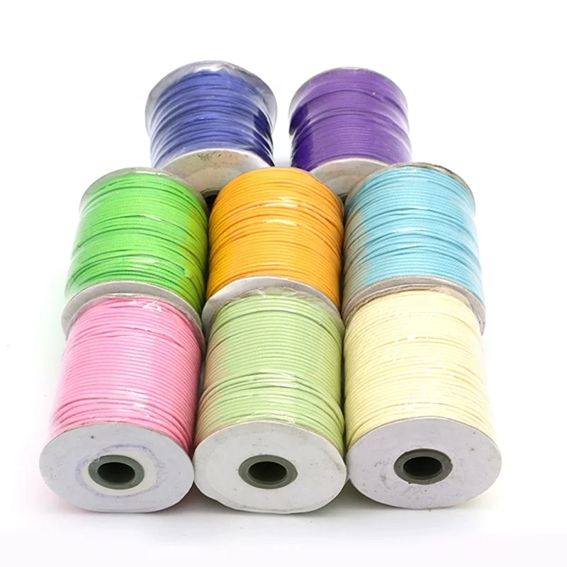 1mm 10 yards Waxed Rope Diy Handmade Braided Cards For Jewelry Decorative Making Wax Polyester Thread waxed cord polyester rope