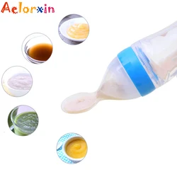90ML Rice Paste Bottle Baby Spoon Safety Infant Baby  Feeding with Spoon Feeder Food Rice  Bottle for Best Gift