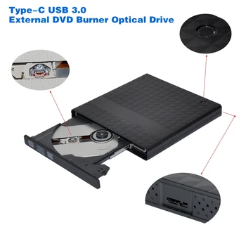 

Type C USB 3.0 Slim External DVD RW CD Writer Drive Burner Reader Player External Optical Drives For Laptop Notebook PC Wins 7/8