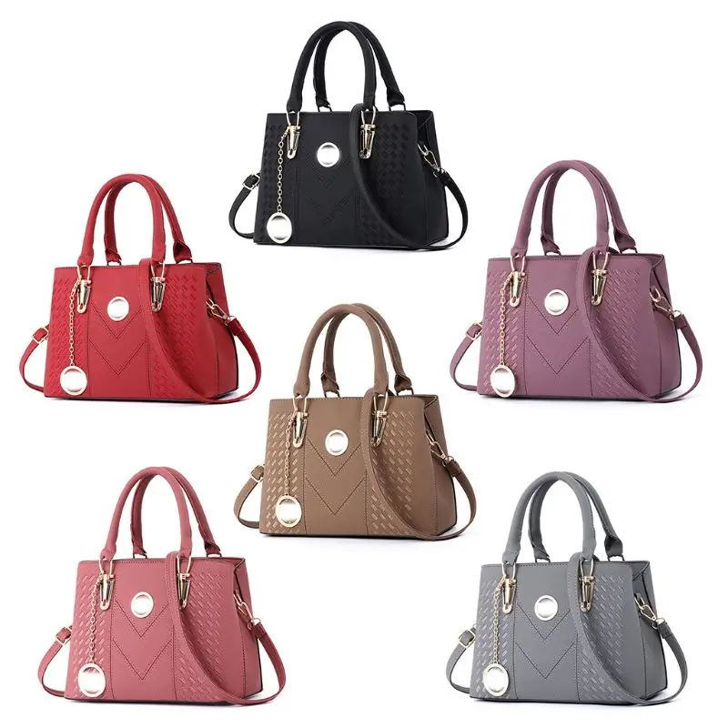

Fashion PU Messenger Bag Elegant Shoulder Bag Women Lady Handbag with Pendant