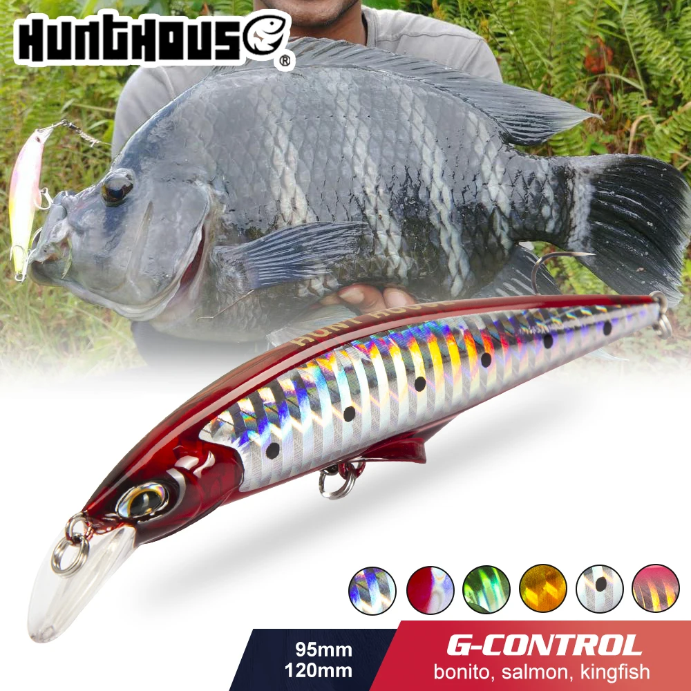 Hunthouse G-contorl Minnow Sinking Fishing Lure Saltwater Small Hard Bait 95/120mm 28/41g Artificial Mini Swimbait Leurre Pescar fjord hot ramdom 5pcs 125mm 40g minnow laser hard professional swimbait artificial bait equipped sharp hook sinking fishing lure