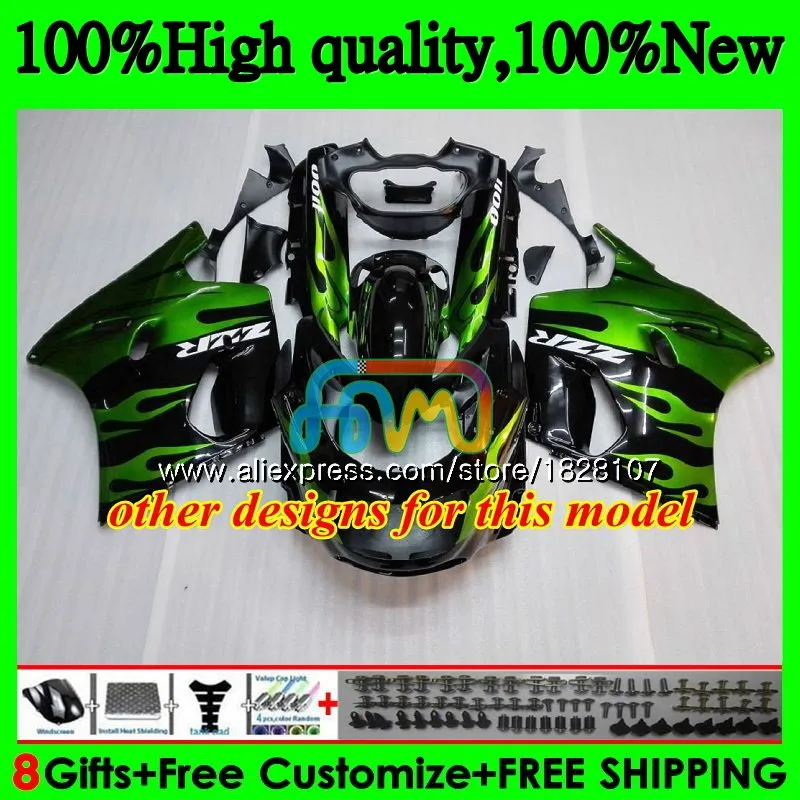 ZX-11 для KAWASAKI ZX11 ZX-11R ZZR 1100 ZX 11R 8BS. 4 серебристо-черный ZZR1100 ZX11R 93 94 95 96 97 1993 1994 1995 1996 1997 обтекатель