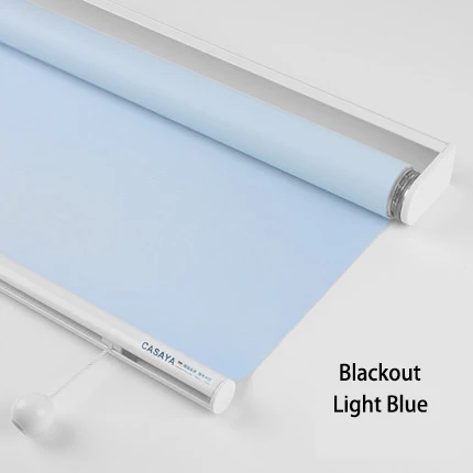 35 мм трубчатая пружинная система рулонные шторы затемненные полиэфирные ткани безопасные для детей беспроводные оконные шторы для офиса/дома/кухни - Цвет: BO-Light blue