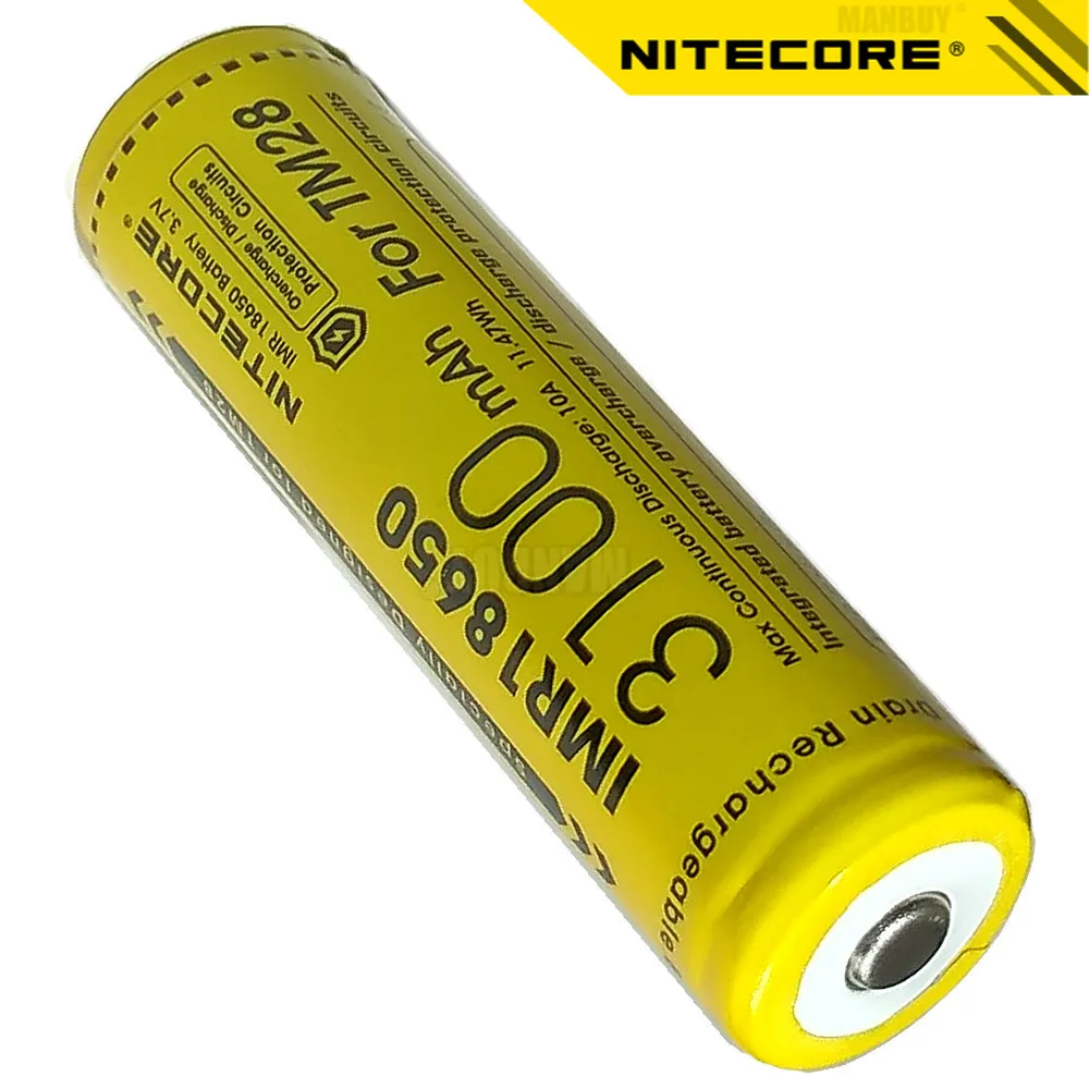 2022 nitecore IMR18650 3100mAh 10A 3 6 V Li-Ion защищенная перезаряжаемая батарея высокой