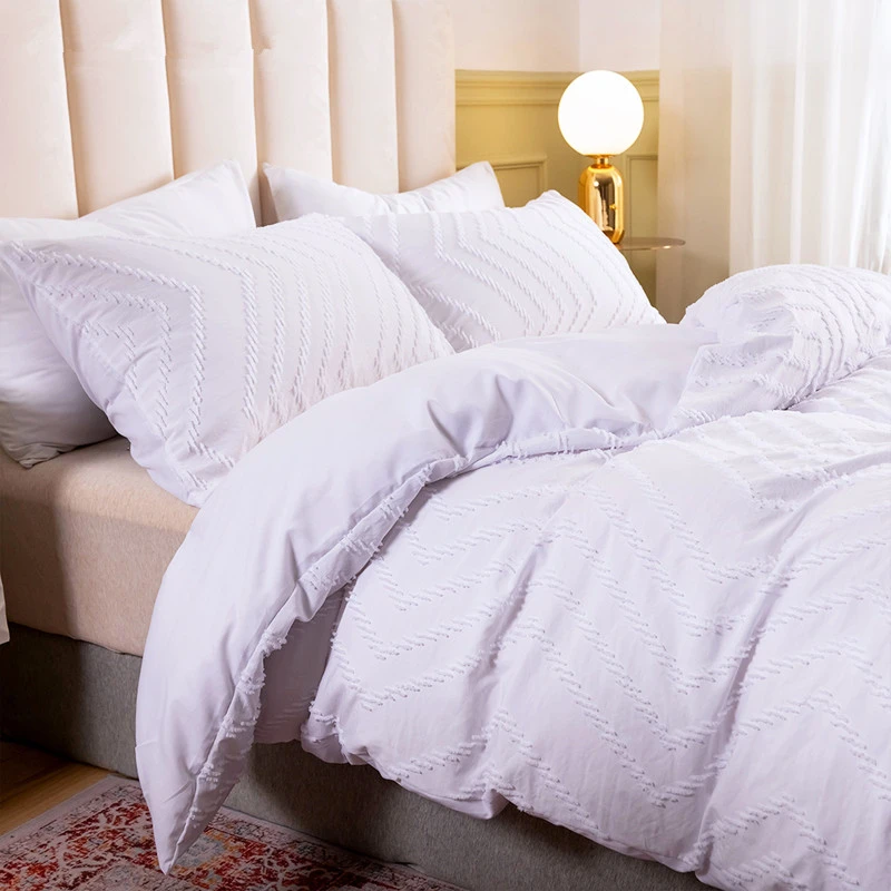 Mercurio Abrumar estafa Juego de cama Real Simple Color puro de la onda diseño con tela de retales  Estilo nórdico cubre para la cama 150 funda nórdica 200x200 para  dormitorio|Juegos de ropa de cama| -