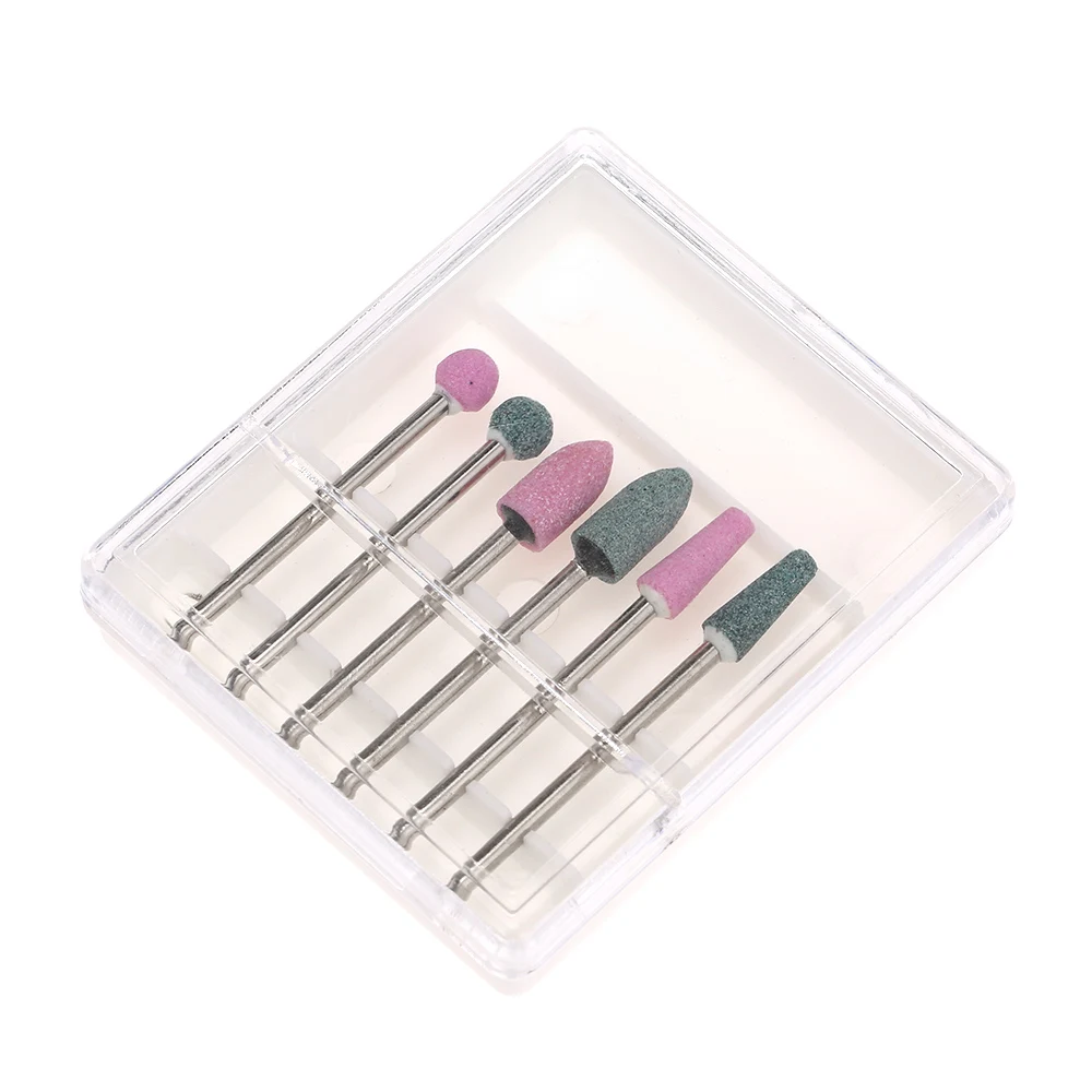 6pcs Nail Drill Bits Cuticle Cleaner Dust Drill Brush Rotary Polishing Nail Grinding Heads Nail Salon Tools Nail Grinding Tool