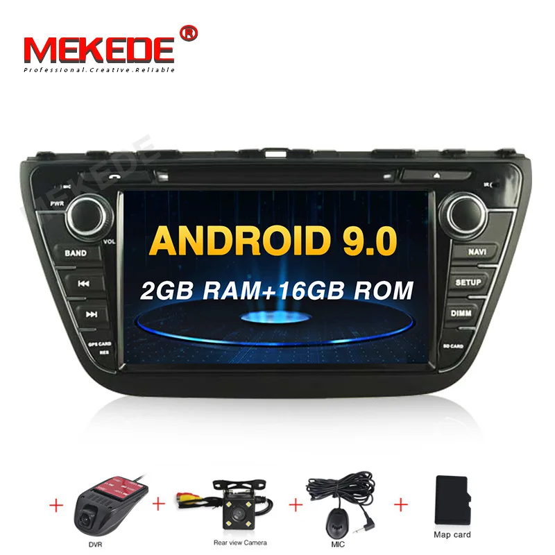 4+ 64G Android 9,0 автомобильный DVD для Suzuki SX4 S Крест Авто Радио RDS стерео gps навигации Аудио Видео Rear Cam - Цвет: 16G camera DVR