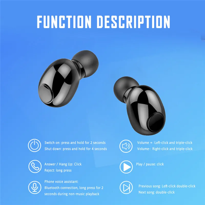 Беспроводные стереонаушники TWS с басами Bluetooth 5 0 гарнитура микрофоном громкой