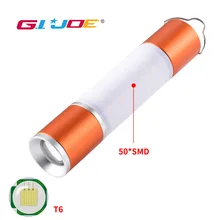 GIJOE led power banke рабочий светильник, перезаряжаемый встроенный аккумулятор, теплый светильник 2000LM, водонепроницаемый, 6 режимов, портативный светильник, фонарь для кемпинга