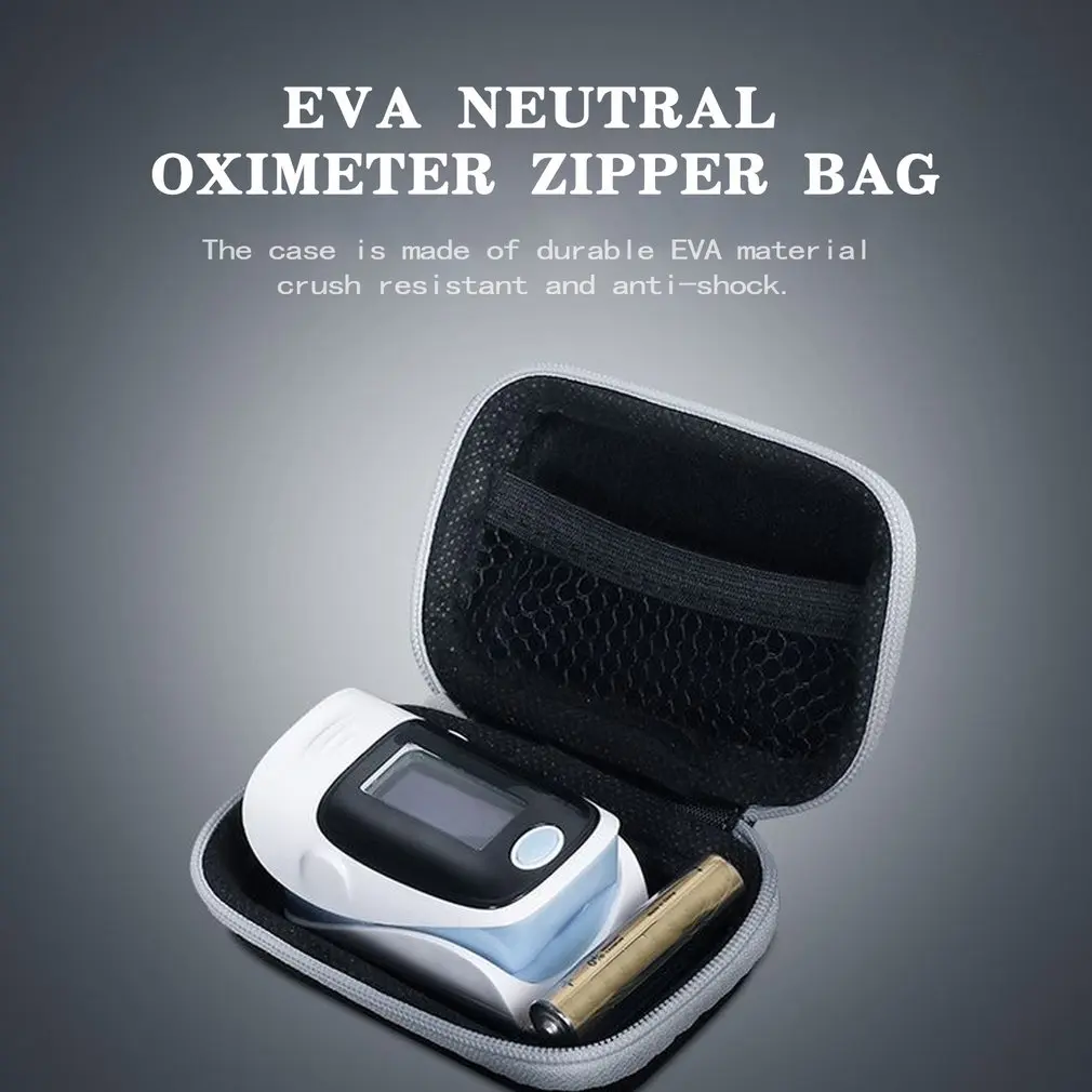 1pcs EVA Neutral Oximeter Storage Bag Zipper Holder Oximeter Cover Kit Bag Protection Case Kit For Finger Pulse Oximeter