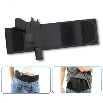 

100pcs Wholesale Tactical Concealed Pistol Gun Holster Universal Right-hand Handgun Waist Band Invisible Elastic Pistol Holder