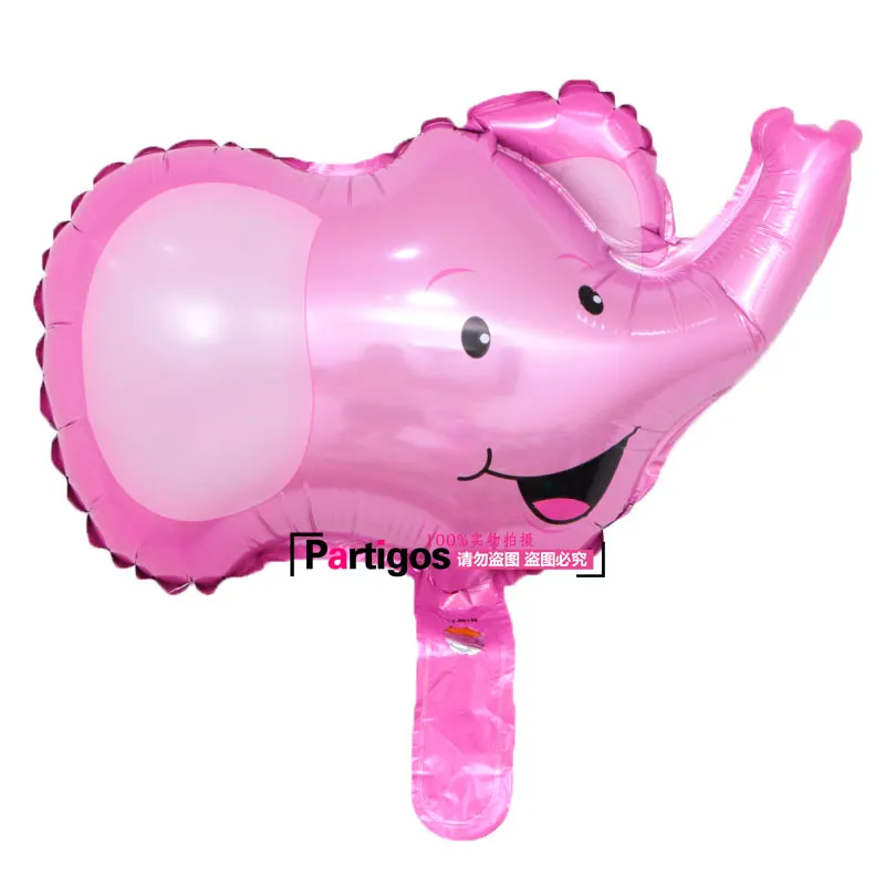 pink elephant 50 шт. мини воздушные шарики в виде животных на день рождения украшения льва и обезьяны и зебры и коровы голова сафари зоопарк фольги воздушные шары, Классические игрушки - Цвет: pink elephant
