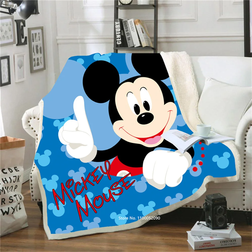 Lovely Bedding Mickey 3D Sherpa Blanket Sofa Couch Quilt Cover Throw Fleece 