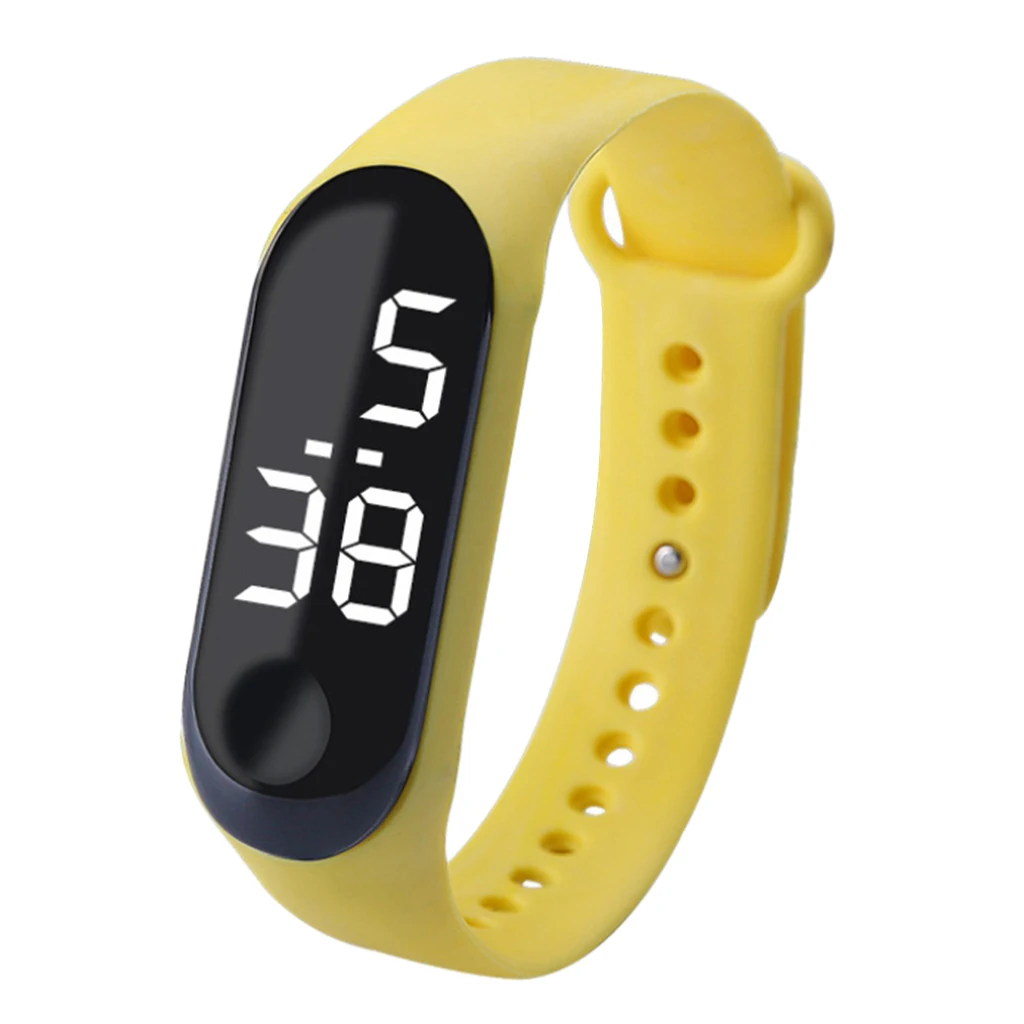 Смарт-часы для детей и взрослых, светодиодный, спортивные, с цифровым сенсорным экраном, на открытом воздухе, ремешок, наручные часы, часы для мальчиков и девочек, модные Смарт-часы - Цвет: Yellow