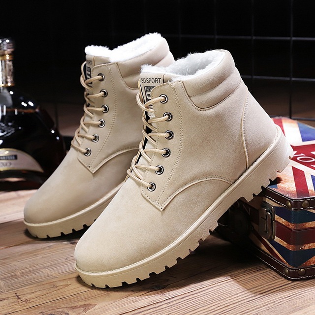 cotton winter ankle boots women shoes 2022 new arrival lace-up solid flock snow boots platform shoe woman sneaker plus size