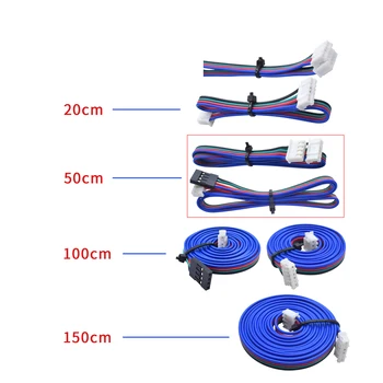 

50cm/100cm/150cm Stepper Motor cables/wire XH2.54 4pin DuPont connector extension to 6pin White Terminal line 3D Printer Parts