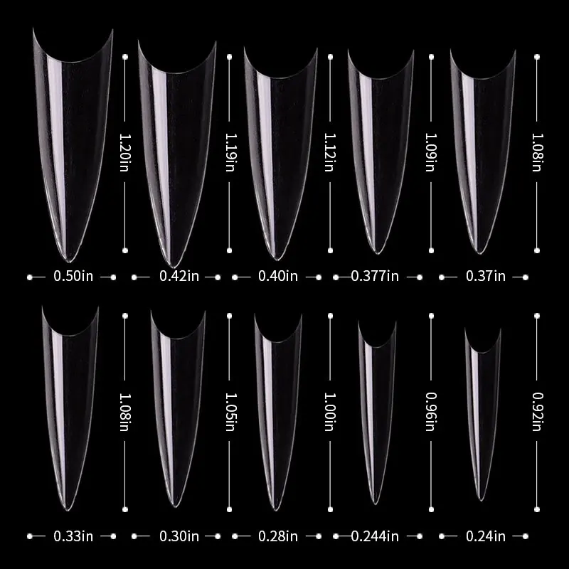 Falsas do Prego Pces Curva Pontas Claro - Natural Stiletto Pontiagudo Caixão Quadrado Francês Macio Fino Falso Unhas Extensão uv Manicure Ponta 500 c 8 francês macio fino falso unhas extensão uv manicure ponta