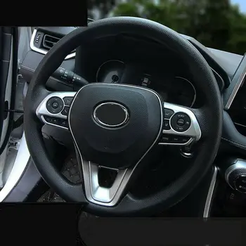 

For 2019 2020 Toyota RAV4 Matte Silver ABS Steering Wheel Decor Frame Trim 3PCS