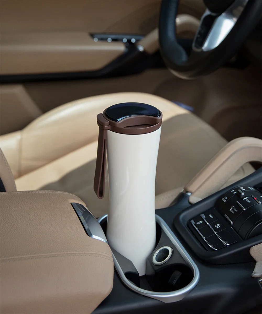 Дорожная кружка Moka Smart Coffee Tumbler 430 мл портативная Вакуумная бутылка с сенсорным OLED
