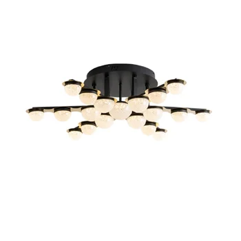 

HAIXIANG Nordic Black Wrought Iron Ceiling Light Living Room Lamp Bedroom Kitchen Dining Hall Entrance Ceiling Lighting Fixtures