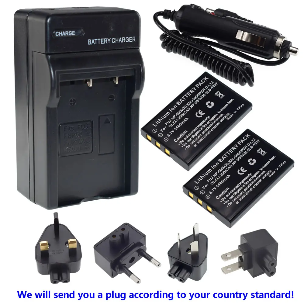 2X Battery + Charger for Fujifilm NP-60 FNP60 HP Photosmart R607 707 837 967 | Электроника