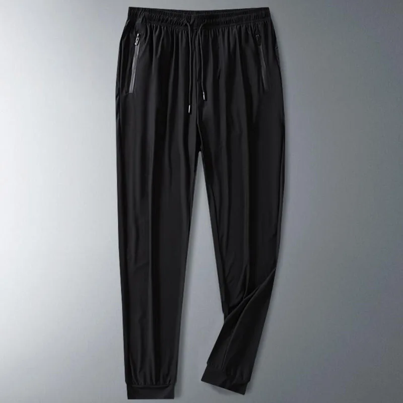 Big size 8xl 7xl 9XL summer men`s Ice silk fabric sports sweatpants Slim Stretch Loose pant men Military Quick Dry trousers 3