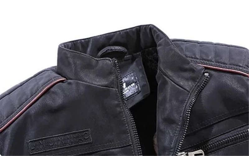 MORUANCLE Для Мужчин's Марка NEW FASHION Hi Street кожаные Косухи с флисовой подкладкой зимние теплые мотоциклетная куртка верхняя одежда, плотный пуховик теплая ветровка
